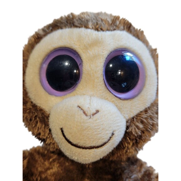 TY BEANIE BOOS 2012 Coconut the Monkey Purple Eyes Soft Plush Stuffed Animal 6" - Picture 6 of 7
